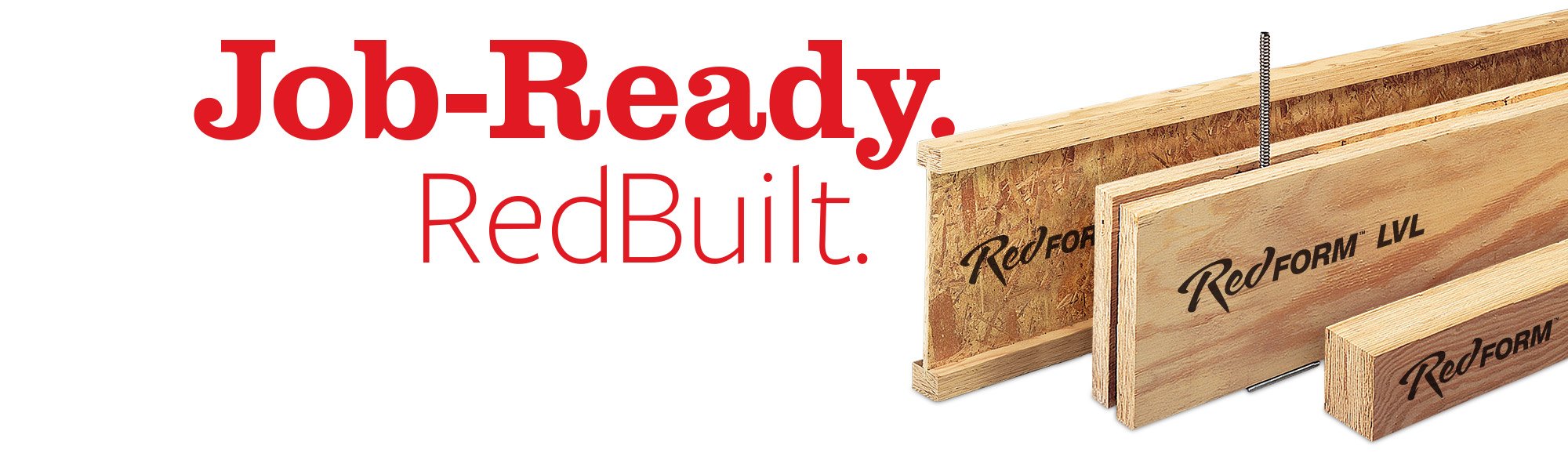 redbuilt products with "job-ready RedBuilt" text