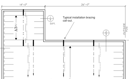 plan drawings showing strut bracing