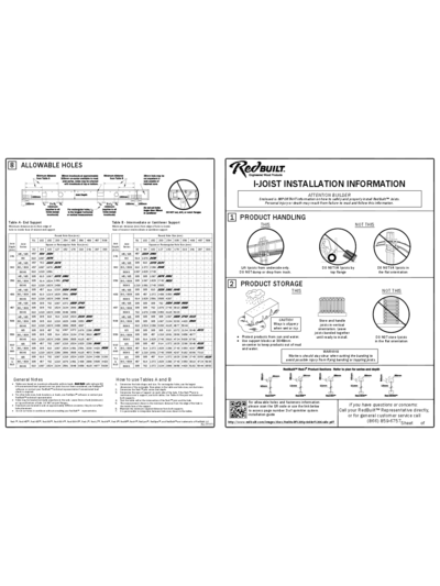 Red-I™ Joist Installation Information (Metric) Thumbnail