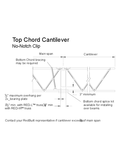 Top Chord Cantilever (No-Notch Clip) Thumbnail