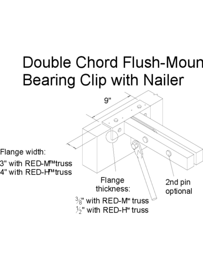 Double Chord Flush-Mount Bearing Clip with Nailer Thumbnail