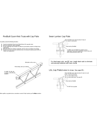 RedBuilt Open-Web Truss with Cap Plate (Swan Lumber Cap Plate and LSL Cap Plate) Thumbnail
