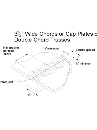 76 – 3½” Wide Chords or Cap Plates on Double Cord Trusses Thumbnail