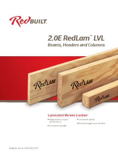 2.0E RedLam™ LVL Beams, Headers and Columns Thumbnail