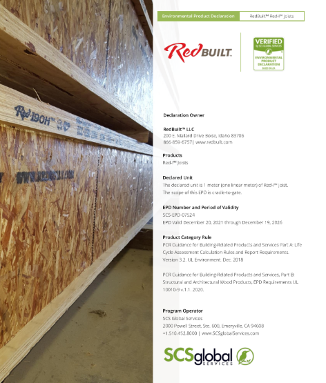 Environmental Product Declaration (EPD) – RedBuilt Red-I™ Joists Thumbnail