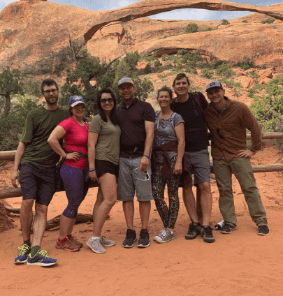 RedBuilt staff pose while outside in the wilderness