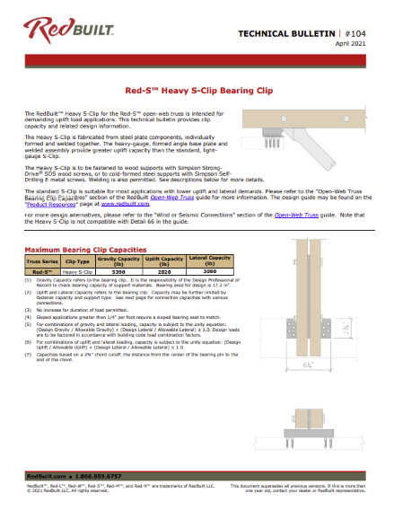 Red-S™ Heavy S-Clip Bearing Clip (TB-104) Thumbnail