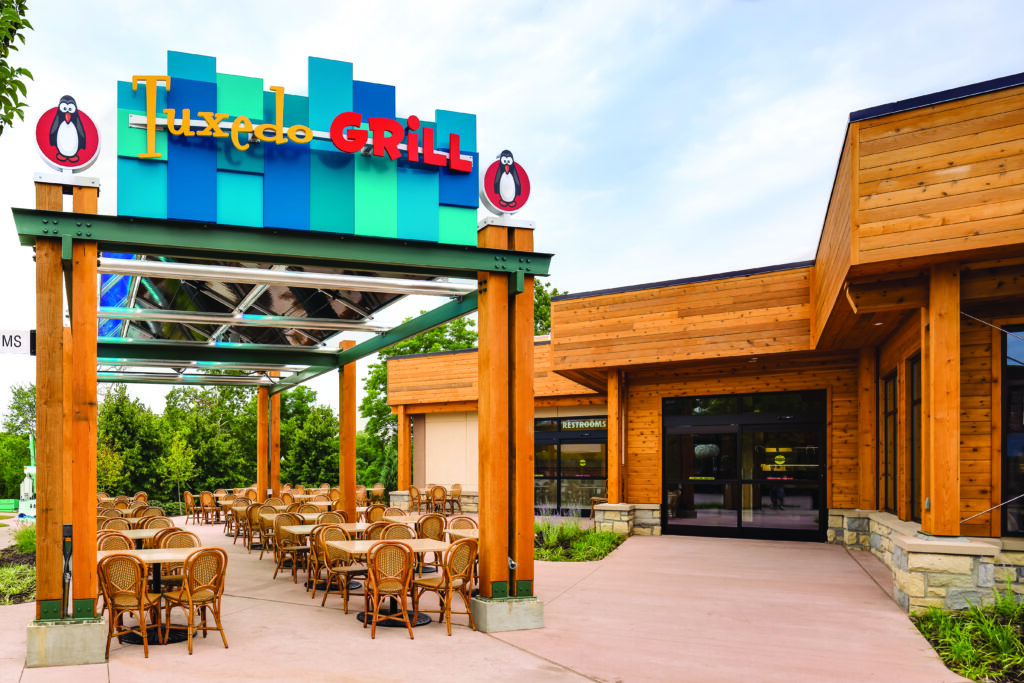 exterior of tuxdeo grill at kansas city zoo