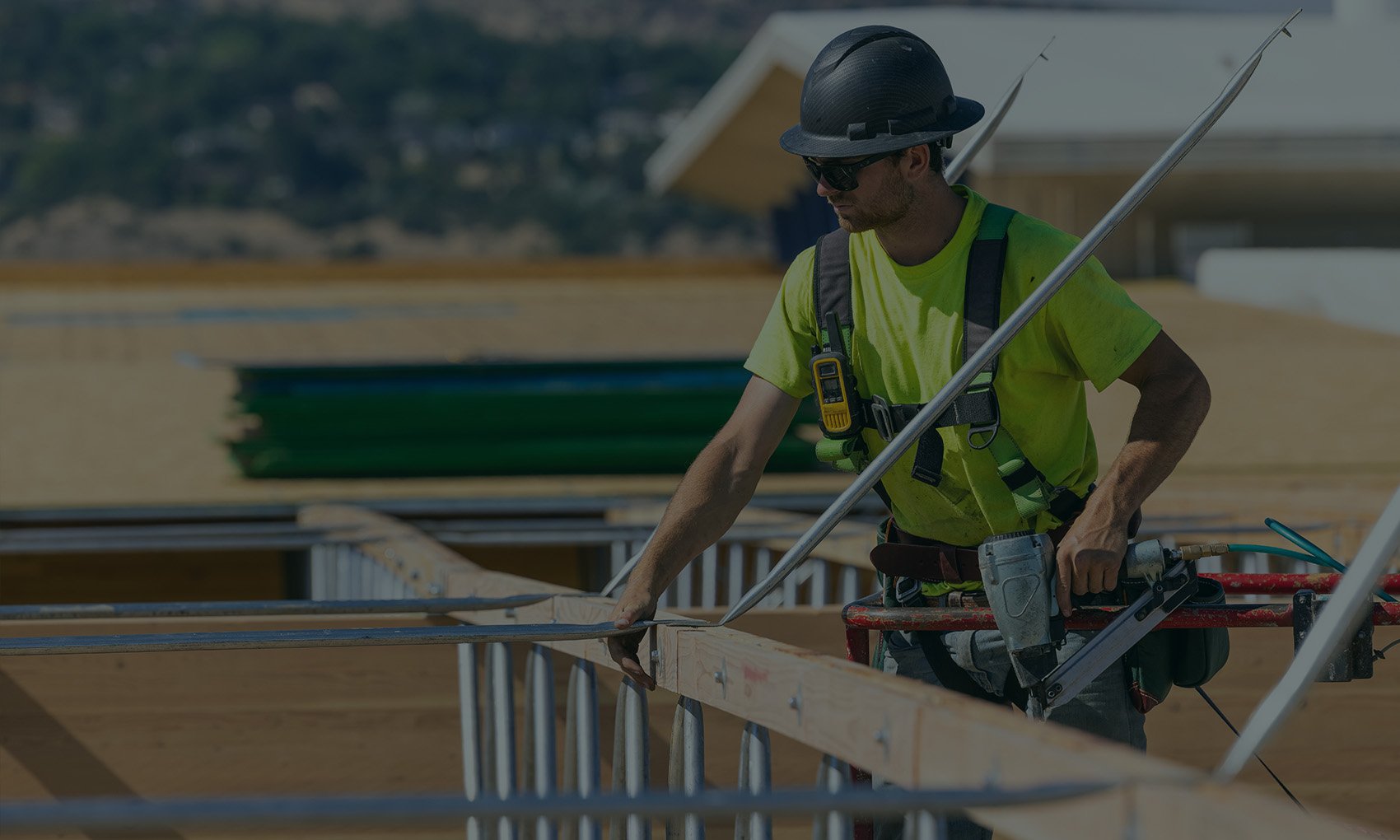 image of man installing an open web truss