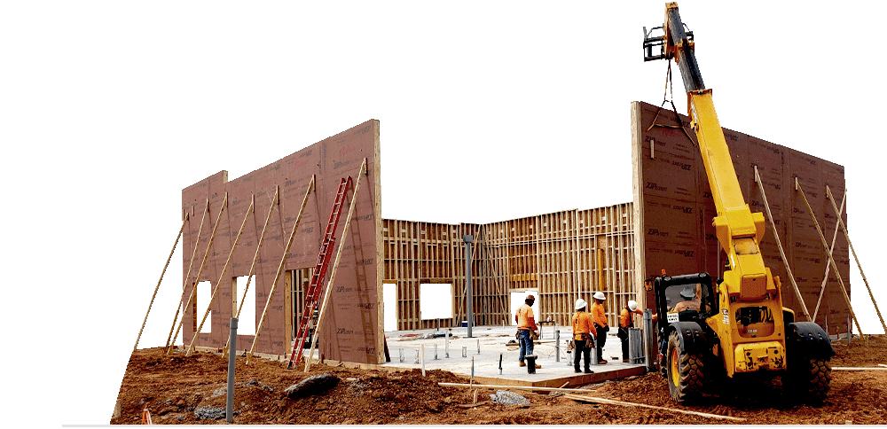 cutout image of wall panels being installed