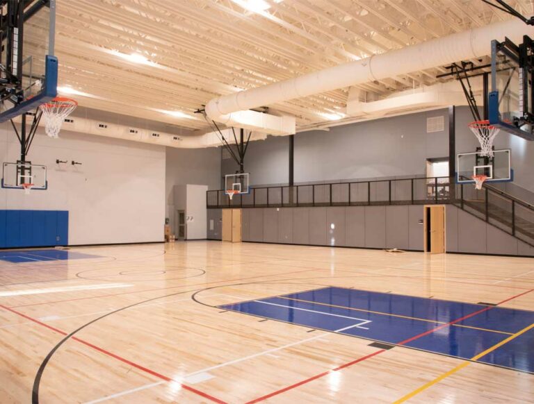 image of a gym basketball court