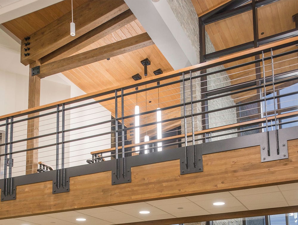 Image of a balcony in a building using RedBuilt products