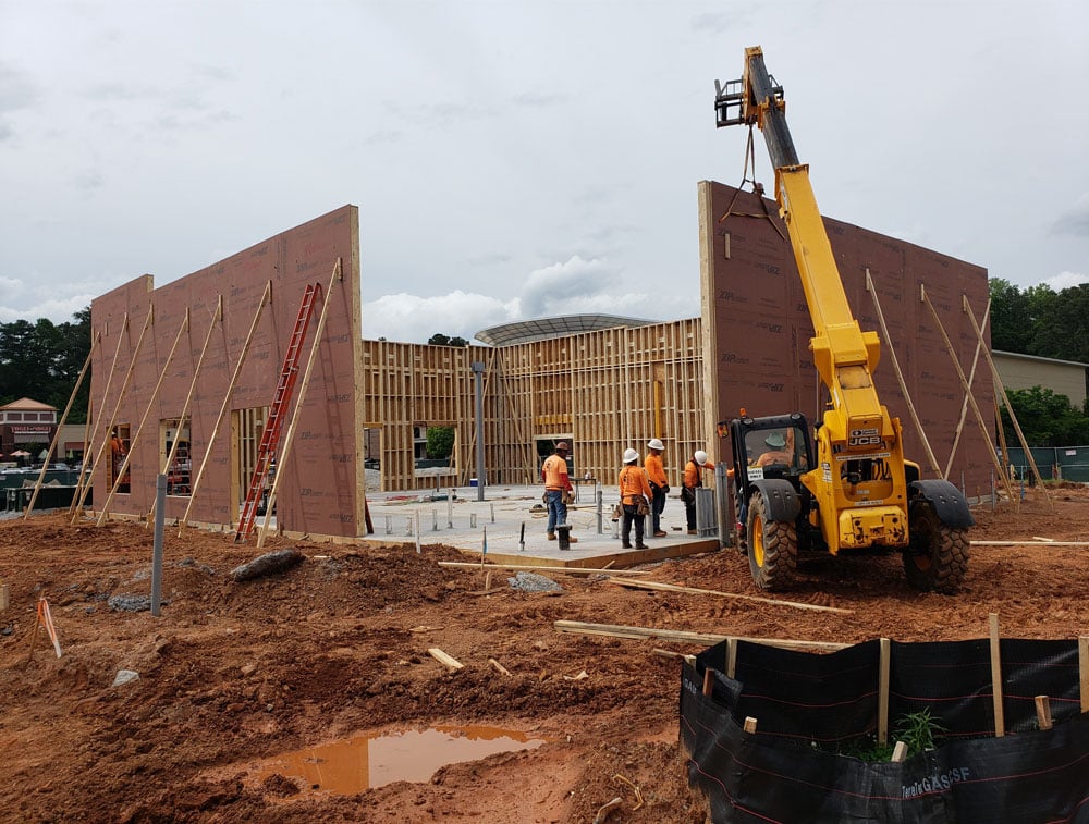 image of wall panels being installed