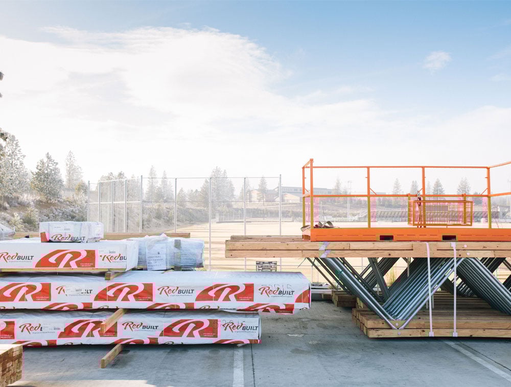 Image of a hydroflask jobsite with RedBuilt products