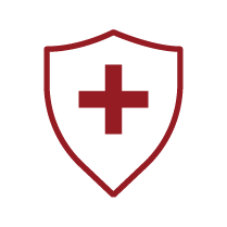 icon of a shield with a healthcare cross inside it