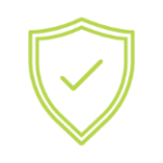 green icon checkmark in a shield