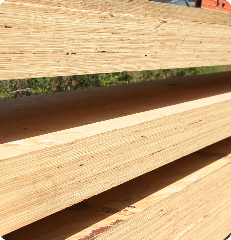 PSL strand lumber columns support durable commercial wood structures.